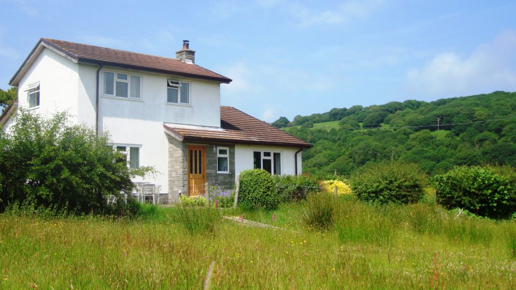 Ty Gwyn, one of our holiday cottages in the Brecon Beacons facing south down the valley